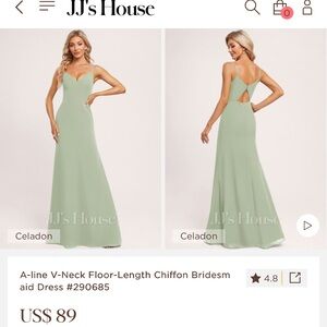 JJs House A-line V-Neck Floor-Length Chiffon Bridesmaid Dress #290685

Size 4